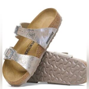 Birkenstock Sydney Sandal silver metallic size 7 New